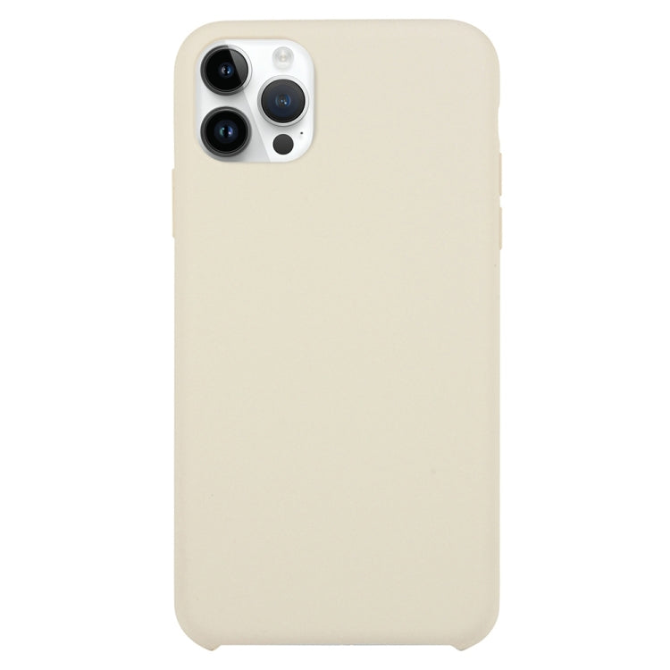 For iPhone 16 Pro Solid Silicone Phone Case(Beige) - iPhone 16 Pro Cases by buy2fix | Online Shopping UK | buy2fix