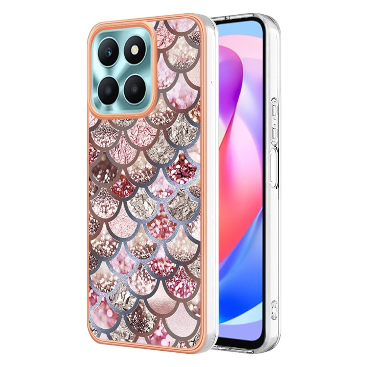 For Honor X6a Electroplating IMD TPU Phone Case(Pink Scales) - Honor Cases by buy2fix | Online Shopping UK | buy2fix