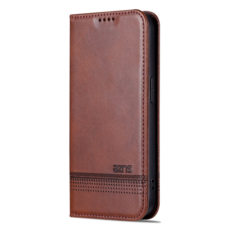 For iPhone 16 Pro AZNS Magnetic Calf Texture Flip Leather Phone Case(Dark Brown) - iPhone 16 Pro Cases by AZNS | Online Shopping UK | buy2fix