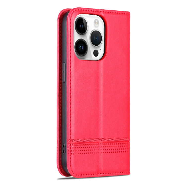 For iPhone 16 Pro AZNS Magnetic Calf Texture Flip Leather Phone Case(Red) - iPhone 16 Pro Cases by AZNS | Online Shopping UK | buy2fix