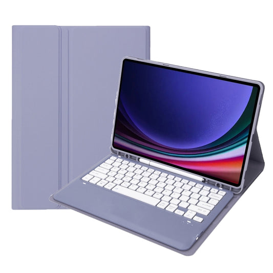 For Samsung Galaxy Tab S9 FE+ A810B Pen Slot Detachable Bluetooth Keyboard Leather Tablet Case(Purple) - Samsung Keyboard by buy2fix | Online Shopping UK | buy2fix