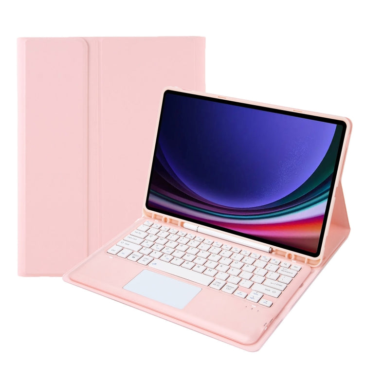 For Samsung Galaxy Tab S9 FE+ A810B-A Touch Pad Detachable Bluetooth Keyboard Leather Tablet Case(Pink) - Samsung Keyboard by buy2fix | Online Shopping UK | buy2fix