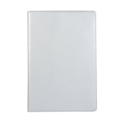 For Samsung Galaxy Tab S9 360 Degrees Rotation Holder Litchi Texture Leather Tablet Case(Silver) - Galaxy Tab S9 Cases by buy2fix | Online Shopping UK | buy2fix