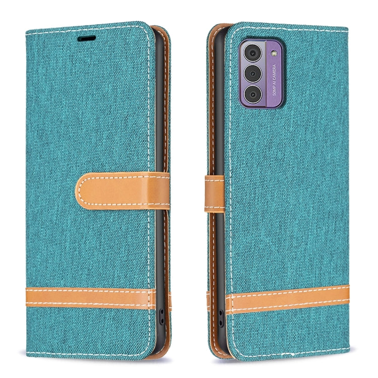 For Nokia G42/G310 Color Matching Denim Texture Horizontal Flip Leather Case(Green) - Nokia Cases by buy2fix | Online Shopping UK | buy2fix