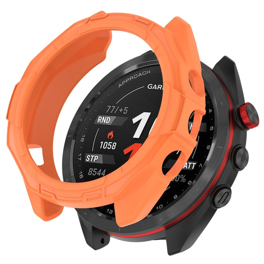 For Garmin Approach S70 47mm Armor Hollow Watch Protective Case(Orange) - Watch Cases by buy2fix | Online Shopping UK | buy2fix