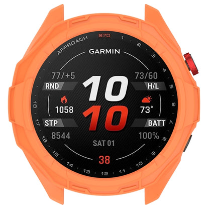 For Garmin Approach S70 47mm Armor Hollow Watch Protective Case(Orange) - Watch Cases by buy2fix | Online Shopping UK | buy2fix