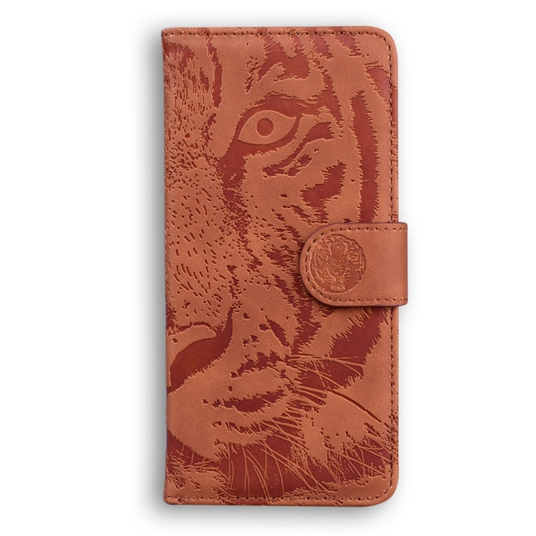 For OnePlus 13 Tiger Embossing Pattern Flip Leather Phone Case(Brown) - OnePlus Cases by buy2fix | Online Shopping UK | buy2fix