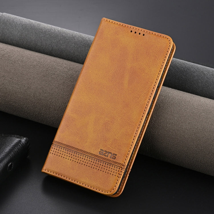 For OPPO Find X7 AZNS Magnetic Calf Texture Flip Leather Phone Case(Light Brown) - OPPO Cases by AZNS | Online Shopping UK | buy2fix