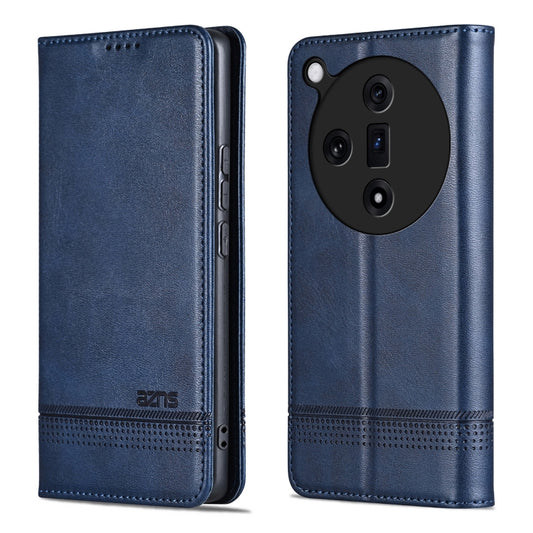 For OPPO Find X7 AZNS Magnetic Calf Texture Flip Leather Phone Case(Dark Blue) - OPPO Cases by AZNS | Online Shopping UK | buy2fix