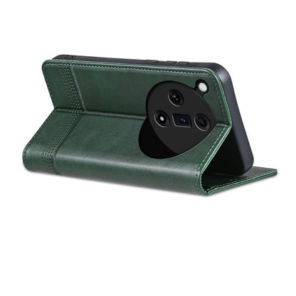 For OPPO Find X7 AZNS Magnetic Calf Texture Flip Leather Phone Case(Dark Green) - OPPO Cases by AZNS | Online Shopping UK | buy2fix