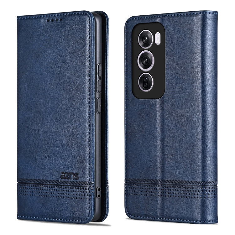 For OPPO Reno12 Pro Global AZNS Magnetic Calf Texture Flip Leather Phone Case(Dark Blue) - Reno12 Pro Cases by AZNS | Online Shopping UK | buy2fix