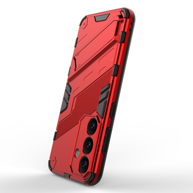 For Samsung Galaxy S24 5G Punk Armor 2 in 1 PC + TPU Shockproof Phone Case with Invisible Holder(Red) - Galaxy S24 5G Cases by buy2fix | Online Shopping UK | buy2fix