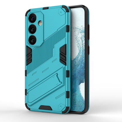 For Samsung Galaxy S24 5G Punk Armor 2 in 1 PC + TPU Shockproof Phone Case with Invisible Holder(Blue) - Galaxy S24 5G Cases by buy2fix | Online Shopping UK | buy2fix