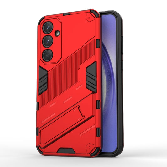 For Samsung Galaxy A35 5G Punk Armor 2 in 1 PC + TPU Shockproof Phone Case with Invisible Holder(Red) - Galaxy Phone Cases by buy2fix | Online Shopping UK | buy2fix