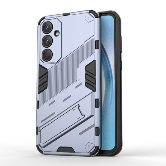 For Samsung Galaxy A55 5G Punk Armor 2 in 1 PC + TPU Shockproof Phone Case with Invisible Holder(Grey) - Galaxy Phone Cases by buy2fix | Online Shopping UK | buy2fix