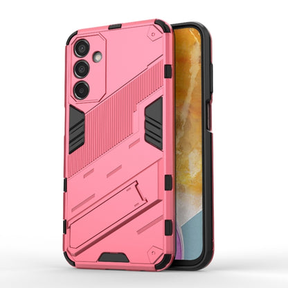 For Samsung Galaxy M15 5G Global Punk Armor 2 in 1 PC + TPU Shockproof Phone Case with Invisible Holder(Light Red) - Galaxy Phone Cases by buy2fix | Online Shopping UK | buy2fix