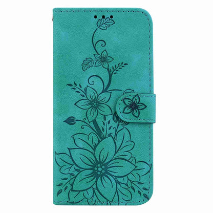 For Samsung Galaxy S22+ 5G Lily Embossed Leather Phone Case(Green) - Galaxy S22+ 5G Cases by buy2fix | Online Shopping UK | buy2fix