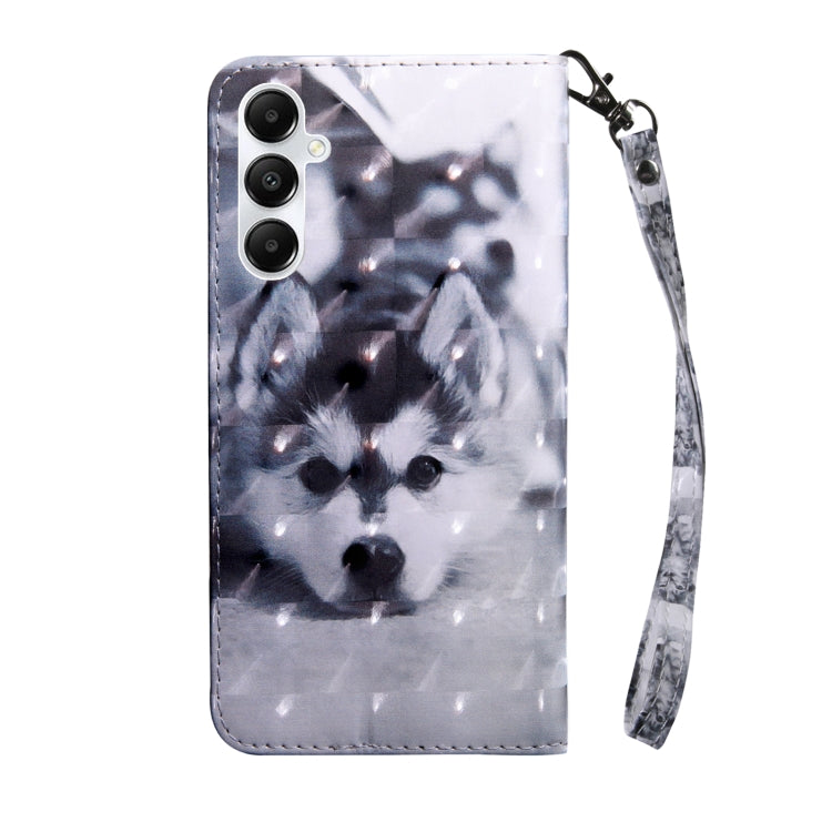 For Samsung Galaxy A15 3D Painted Leather Phone Case(Husky) - Galaxy Phone Cases by buy2fix | Online Shopping UK | buy2fix