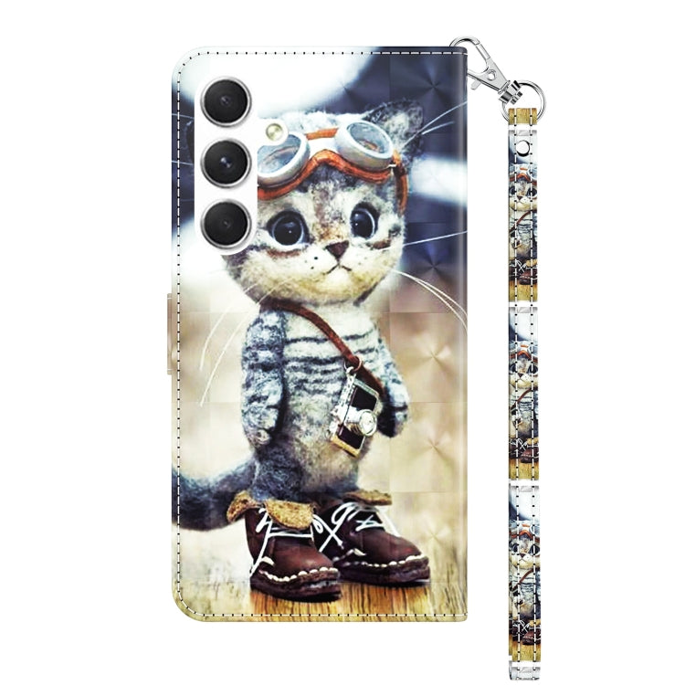 For Samsung Galaxy S24 5G 3D Painted Leather Phone Case(Naughty Cat) - Galaxy S24 5G Cases by buy2fix | Online Shopping UK | buy2fix