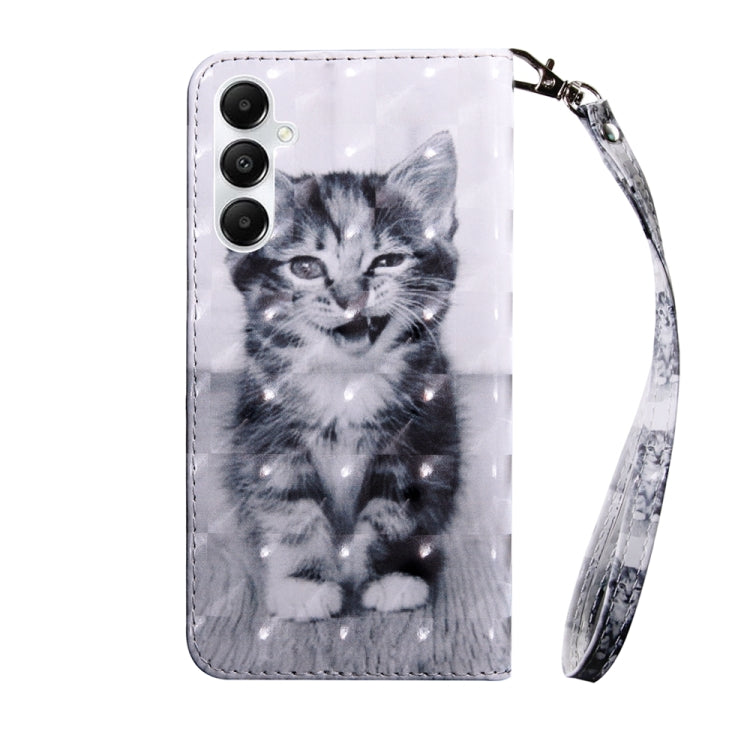 For Samsung Galaxy A35 5G 3D Painted Leather Phone Case(Smile Cat) - Galaxy Phone Cases by buy2fix | Online Shopping UK | buy2fix