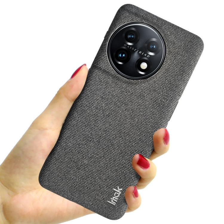 For OnePlus 11 5G imak Ruiyi Series Cloth Texture PU + PC Phone Case(Dark Grey) - OnePlus Cases by imak | Online Shopping UK | buy2fix