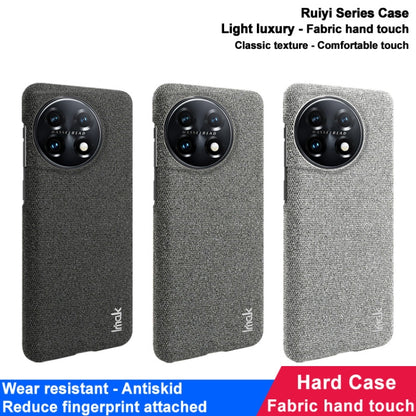 For OnePlus 11 5G imak Ruiyi Series Cloth Texture PU + PC Phone Case(Dark Grey) - OnePlus Cases by imak | Online Shopping UK | buy2fix