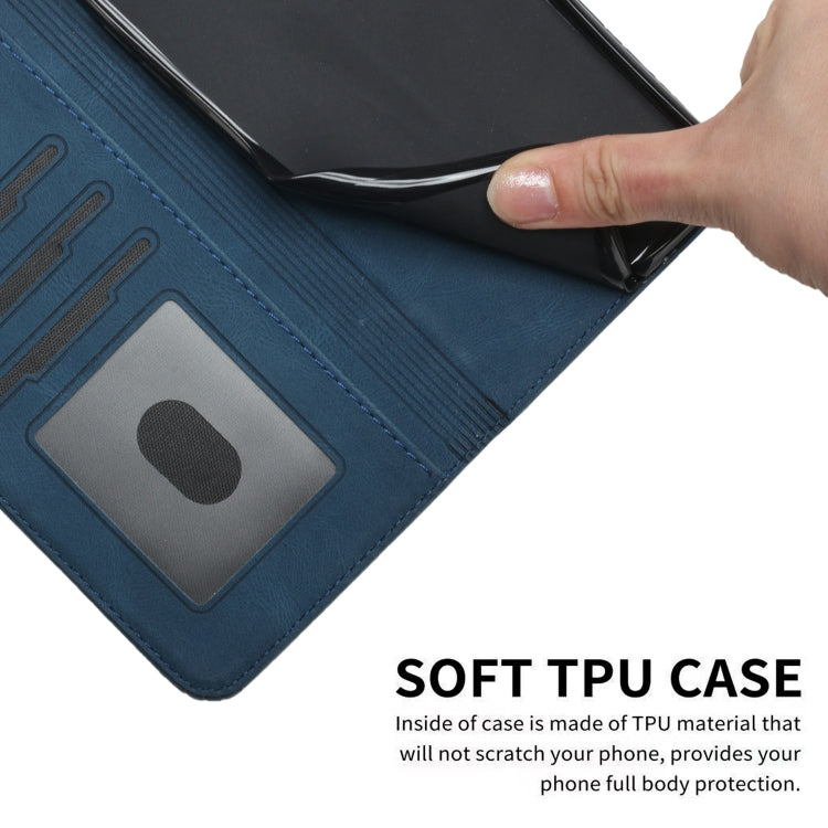For Motorola Moto G Stylus 5G 2024 Cubic Skin Feel Flip Leather Phone Case(Blue) - Motorola Cases by buy2fix | Online Shopping UK | buy2fix