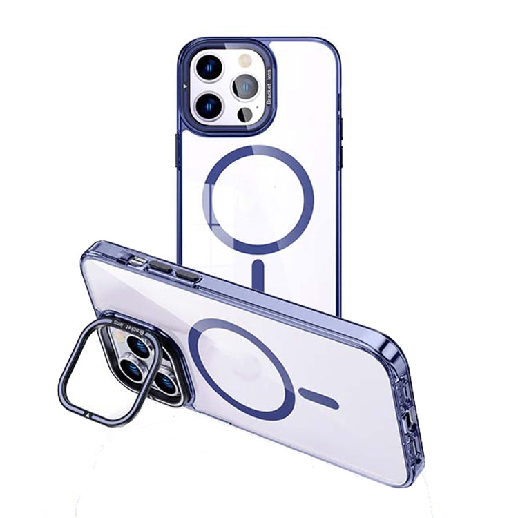 For iPhone 13 Pro Max MagSafe Magnetic Invisible Holder Transparent Phone Case(Blue) - iPhone 13 Pro Max Cases by buy2fix | Online Shopping UK | buy2fix