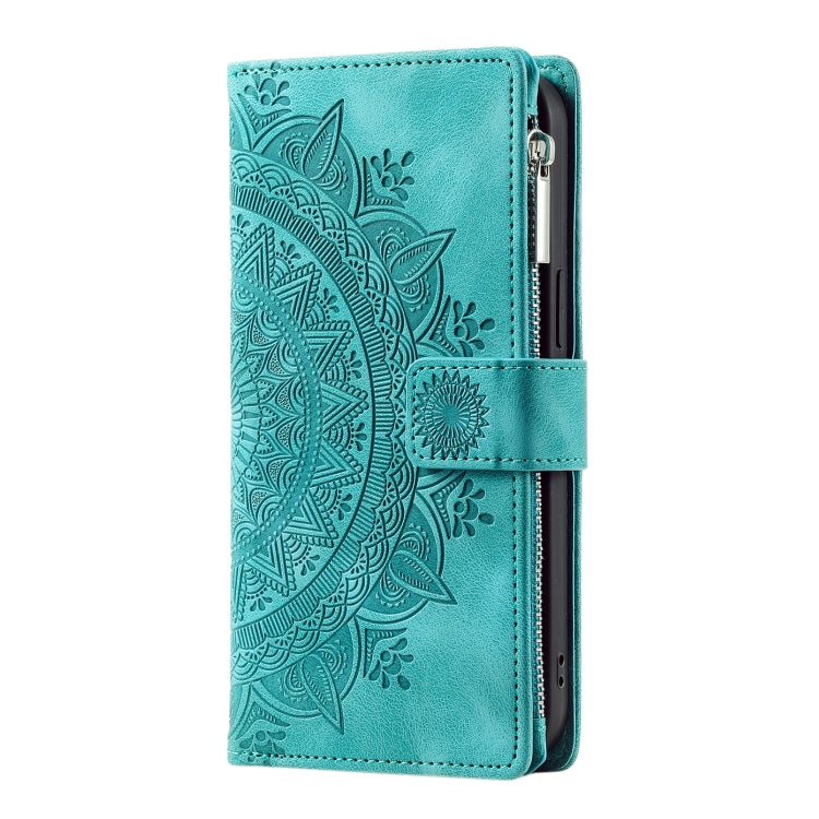 For Samsung Galaxy S20 FE 4G / 5G Multi-Card Totem Zipper Leather Phone Case(Green) - Galaxy S20 FE Cases by buy2fix | Online Shopping UK | buy2fix