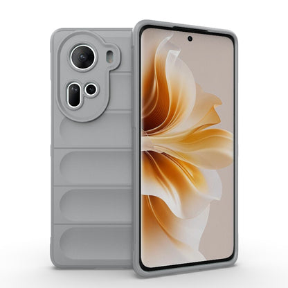 For OPPO Reno11 5G Global Magic Shield TPU + Flannel Phone Case(Grey) - Reno11 Cases by buy2fix | Online Shopping UK | buy2fix