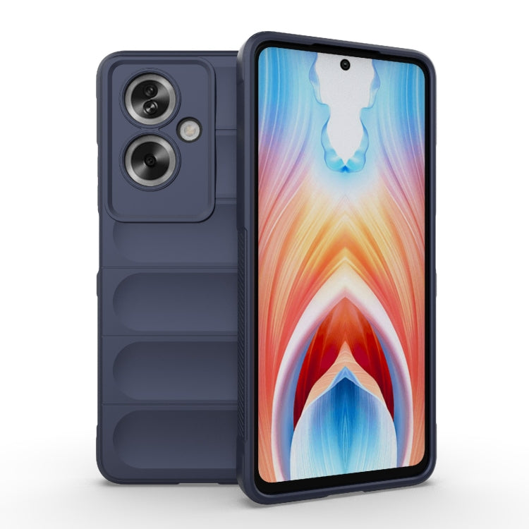 For OPPO A79 5G Global Magic Shield TPU + Flannel Phone Case(Dark Blue) - OPPO Cases by buy2fix | Online Shopping UK | buy2fix