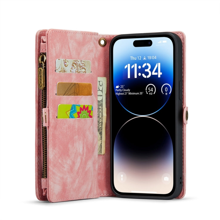 For iPhone 15 Pro CaseMe 008 Detachable Multifunctional Leather Phone Case(Pink) - iPhone 15 Pro Cases by CaseMe | Online Shopping UK | buy2fix