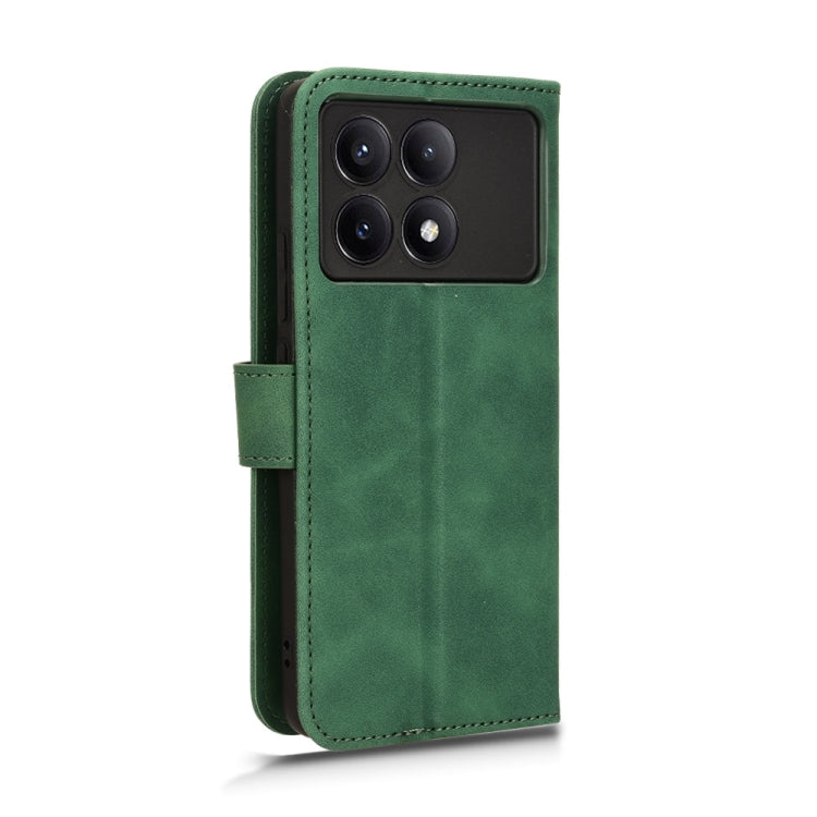 For Xiaomi Redmi K70 / K70 Pro Skin Feel Magnetic Flip Leather Phone Case(Green) - K70 Pro Cases by buy2fix | Online Shopping UK | buy2fix