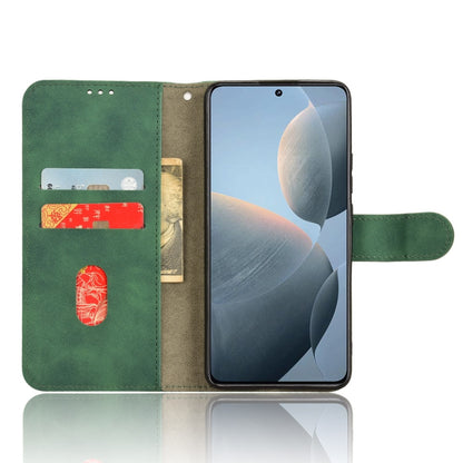 For Xiaomi Redmi K70 / K70 Pro Skin Feel Magnetic Flip Leather Phone Case(Green) - K70 Pro Cases by buy2fix | Online Shopping UK | buy2fix