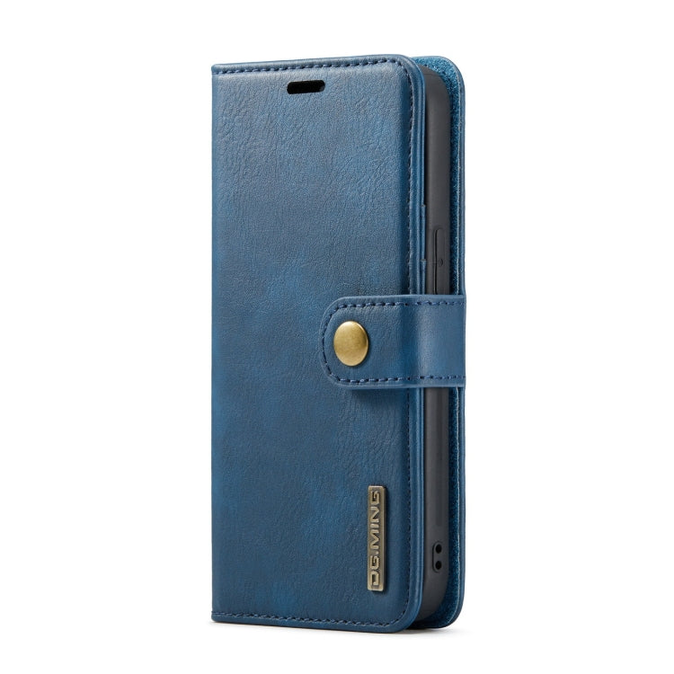 For iPhone 15 DG.MING Crazy Horse Texture Detachable Magnetic Leather Phone Case(Blue) - iPhone 15 Cases by DG.MING | Online Shopping UK | buy2fix