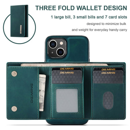 For iPhone 15 Plus DG.MING M1 Series 3-Fold Multi Card Wallet Leather Phone Case(Green) - iPhone 15 Plus Cases by DG.MING | Online Shopping UK | buy2fix