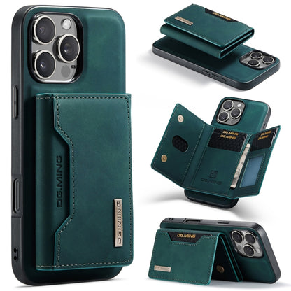 For iPhone 16 Pro DG.MING M2 Series 3-Fold Card Bag Wallet Leather Phone Case(Green) - iPhone 16 Pro Cases by DG.MING | Online Shopping UK | buy2fix