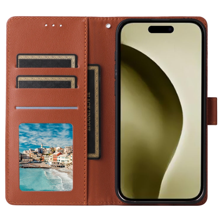 For iPhone 16 Pro Max Multifunctional Horizontal Flip Leather Phone Case with Three Card Slots(Brown) - iPhone 16 Pro Max Cases by buy2fix | Online Shopping UK | buy2fix