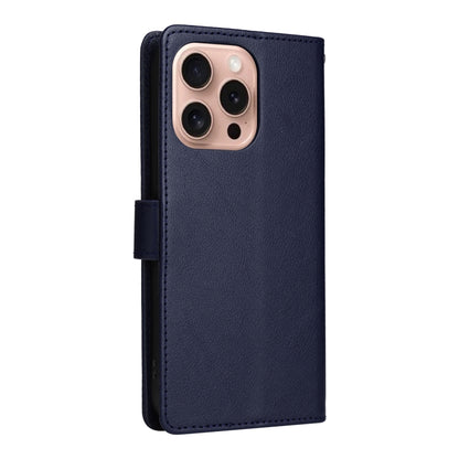 For iPhone 16 Pro Max Multifunctional Horizontal Flip Leather Phone Case with Three Card Slots(Blue) - iPhone 16 Pro Max Cases by buy2fix | Online Shopping UK | buy2fix