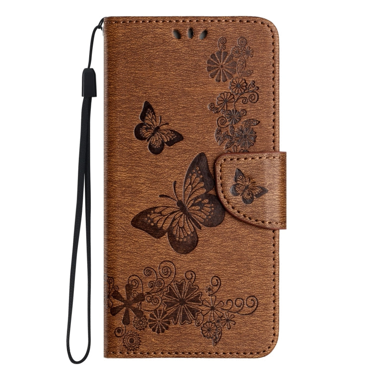 For iPhone 16 Pro Butterfly Embossed Flip Leather Phone Case(Brown) - iPhone 16 Pro Cases by buy2fix | Online Shopping UK | buy2fix