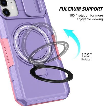 For iPhone 11 Sliding Camshield Magsafe Holder TPU Hybrid PC Phone Case(Pink Purple) - iPhone 11 Cases by buy2fix | Online Shopping UK | buy2fix