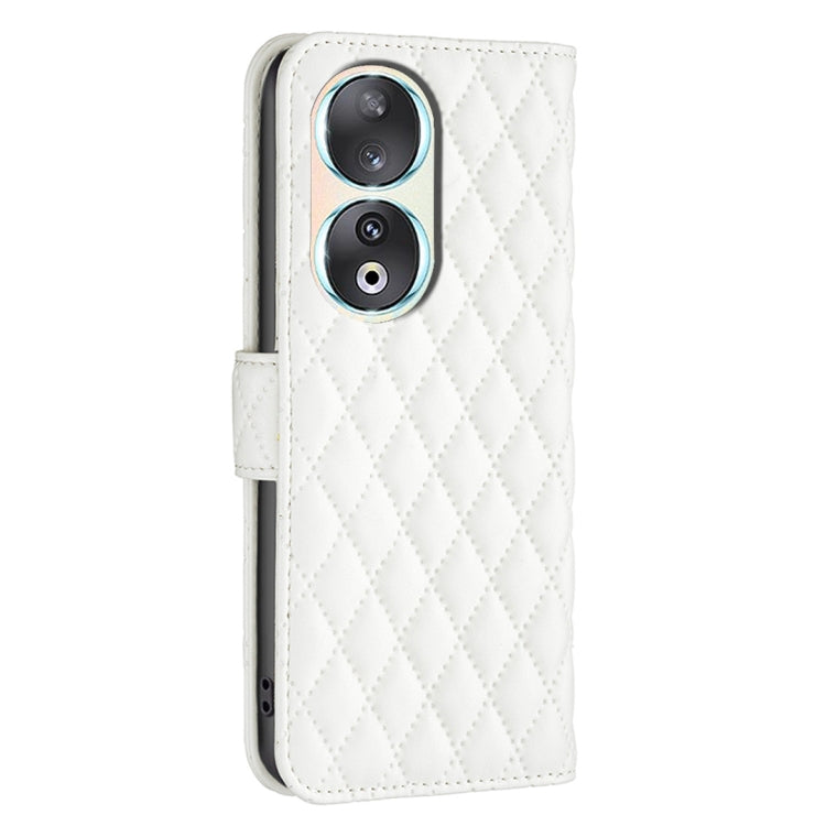 For Honor 90 5G Diamond Lattice Wallet Flip Leather Phone Case(White) - Honor Cases by buy2fix | Online Shopping UK | buy2fix