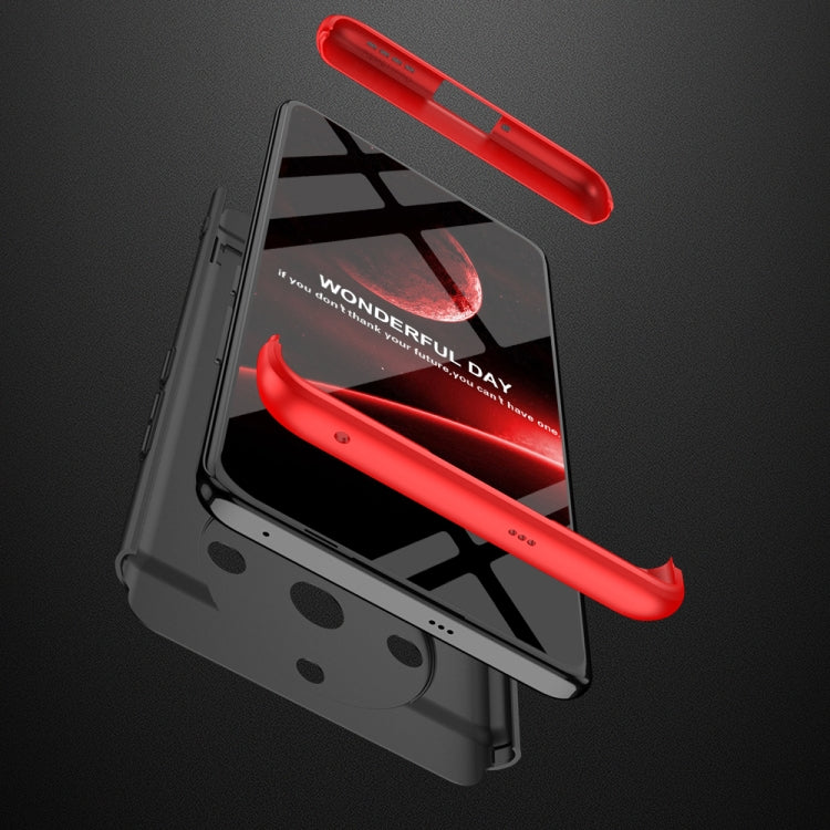 For Realme 11 Pro / 11 Pro+ GKK Three Stage Splicing Full Coverage PC Phone Case with Stand(Black Red) - Realme Cases by GKK | Online Shopping UK | buy2fix