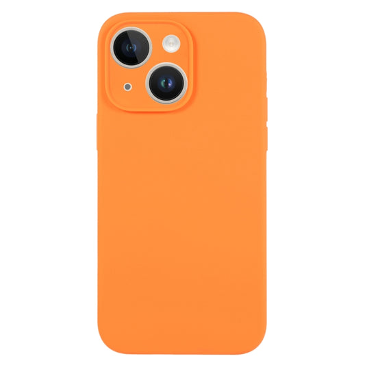 For iPhone 14 Plus Pure Color Liquid Silicone Fine Pore Phone Case(Orange) - iPhone 14 Plus Cases by buy2fix | Online Shopping UK | buy2fix