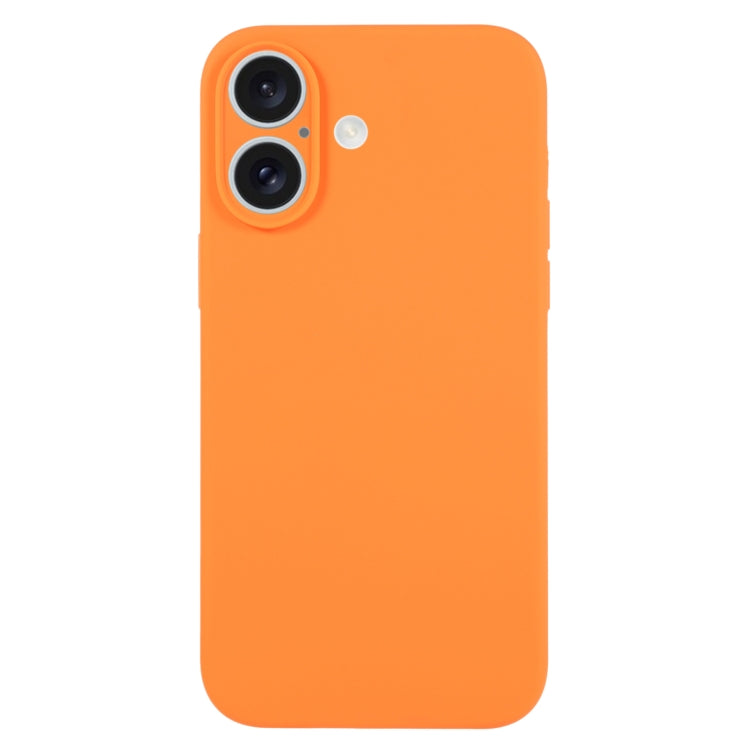 For iPhone 16 Pure Color Liquid Silicone Fine Pore Phone Case(Orange) - iPhone 16 Cases by buy2fix | Online Shopping UK | buy2fix