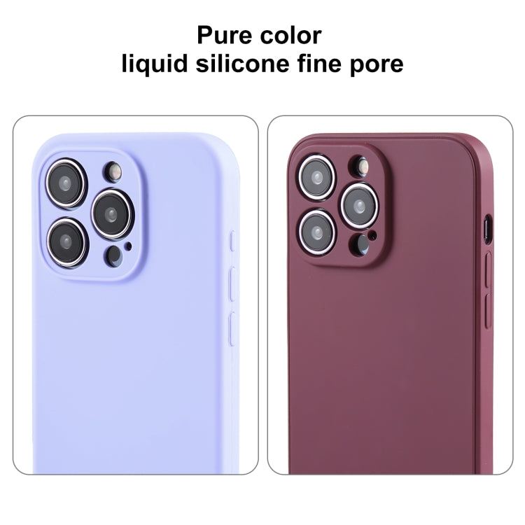 For iPhone 12 Pro Pure Color Liquid Silicone Fine Pore Phone Case(Grey Pink) - iPhone 12 / 12 Pro Cases by buy2fix | Online Shopping UK | buy2fix