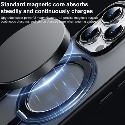 For iPhone 15 Pro MOMAX Magsafe Magnetic Metal Rotating Holder Phone Case(Grey) - iPhone 15 Pro Cases by MOMAX | Online Shopping UK | buy2fix
