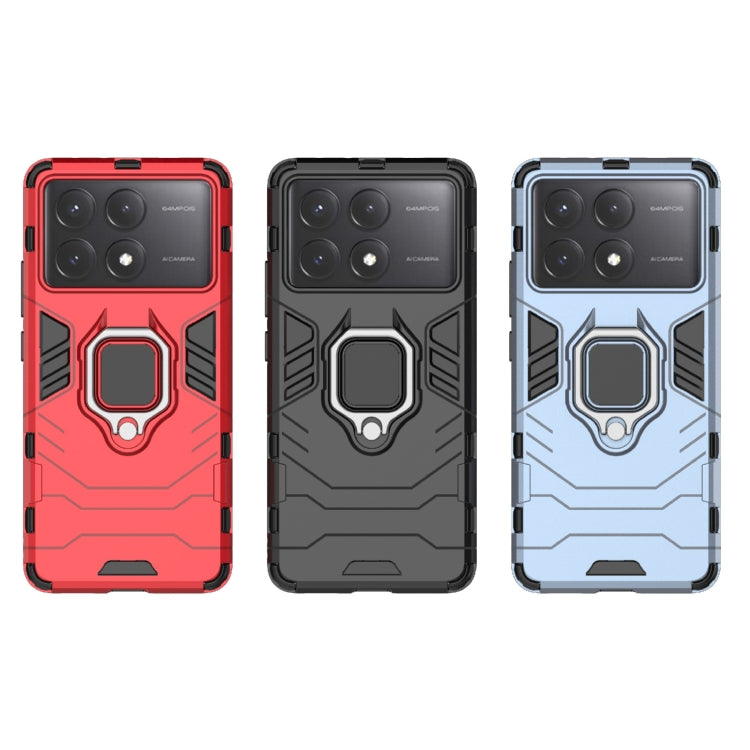 For Xiaomi Redmi K70E Shockproof PC + TPU Holder Phone Case(Red) - K70E Cases by buy2fix | Online Shopping UK | buy2fix