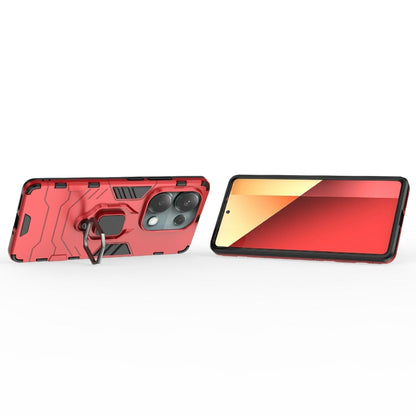 For Xiaomi Redmi Note 13 Pro 4G Global Shockproof PC + TPU Holder Phone Case(Red) - Note 13 Pro Cases by buy2fix | Online Shopping UK | buy2fix