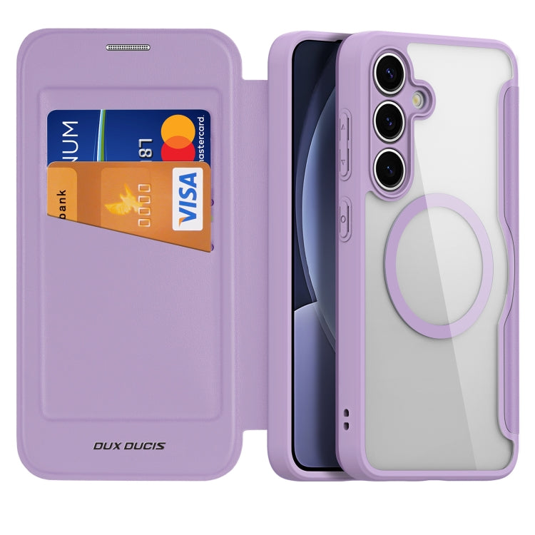 For Samsung Galaxy S25+ 5G DUX DUCIS Skin X Pro Series Magsafe PC + TPU Phone Leather Case(Purple) - Galaxy S25+ 5G Cases by DUX DUCIS | Online Shopping UK | buy2fix